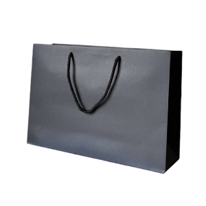 Personalised Luxury Gift Bag with Rope Handles - Black (Matte) - Medium Wide (350mm x 240mm x 100mm)