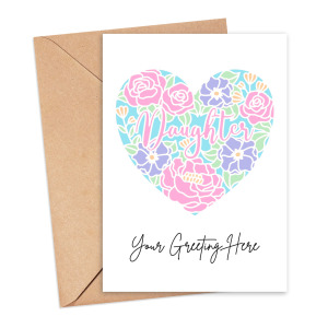 Personalised Custom Message Card - Papercut Daughter Heart