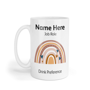 Personalised Ceramic Mug - Neutral Boho Rainbow
