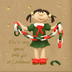 Holy Mackerel Special little girl, a festive foiled Christmas card designed by Erica Sturla, for daughter, granddaughter, goddaughter, niece etc.15cm square & blank inside for your message.