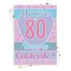 80 time to celebrate, a pretty, feminine 80th birthday card with a gorgeous printed envelope - 12 x 17cm and blank inside - made in the UK