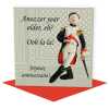 Ooh la la, funny historical birthday card featuring Napoleon - designed by Erica Sturla - 15cm square and blank inside, made in the UK