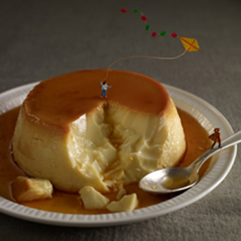 Creme Caramel 150mm Square Greetings Card by Akiko Ida and Pierre Javelle