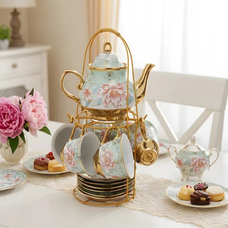 Elegant 20-Piece European Ceramic Tea & Coffee Set