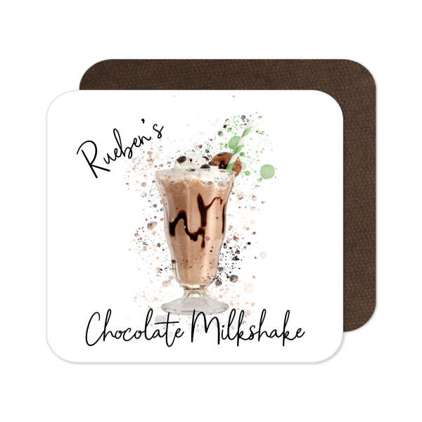 Personalised Chocolate Milkshake Coaster with Splash Effect