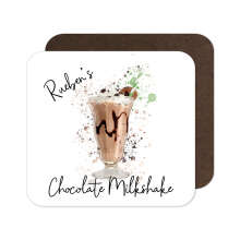 Personalised Chocolate Milkshake Coaster with Splash Effect