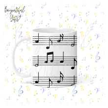 Music Ceramic Mug - Musical Stave Full Wrap