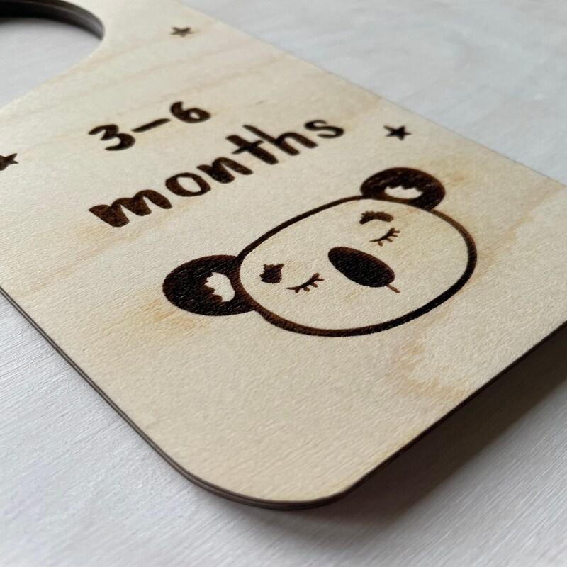 Set of 5 Wooden Baby Wardrobe Dividers / Newborn to 12 Months | Nursery Wardrobe Organisation /