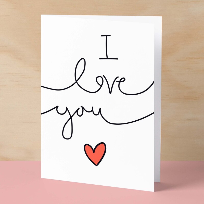 Anniversary or Valentine's Card for Her Anniversary Card for Wife Valentines Day Card For Husband Boyfriend or Girlfriend I Love You - Large (5x7) / Blank Message