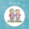 Holy Mackerel Mr and Mr, a Rosie Brooks same sex wedding card, 15cm square, printed in the UK on board from sustainable sources