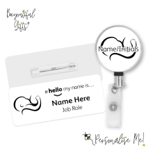 #hello my name is... Name Badge & Metal ID Reel - Breastfeeding Bubs