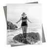 Excited swimmer - Black and white photographic vintage swimming themed card  - 12.6 x 17.7cm and blank inside, made in the UK
