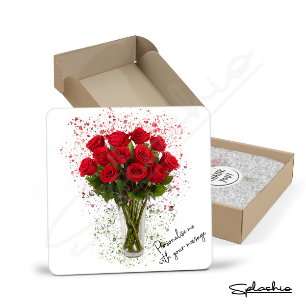 Personalised Splatter Art Coaster - Bouquet of Roses