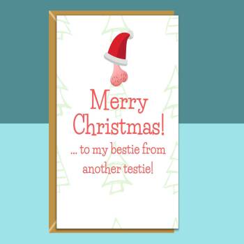 Funny Bestie Christmas Card - Personalised Best Friend Xmas Card - Ideal rude card for your mate