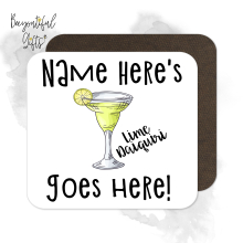 Personalised Cocktail Coaster - Hand Drawn Lime Daiquiri