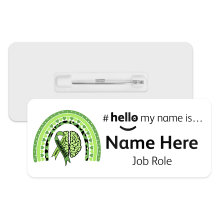 #hello my name is... Name Badge - Mental Health Awareness Rainbow