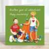 Camping themed anniversary card for a couple - designed by Erica Sturla - 15cm square and blank inside, made in the UK