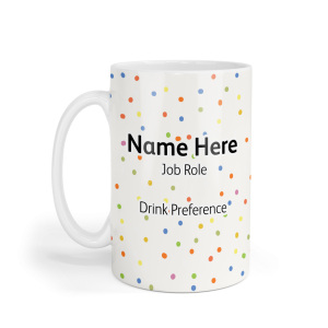 Personalised Ceramic Mug - Colourful Polka Dots