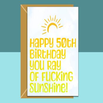 50th Birthday Card - Personalised inside if required - For Him or For Her - Perfect greetings card for someone turning 50 years old