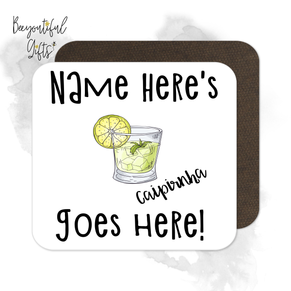 Personalised Cocktail Coaster - Hand Drawn Caipirinha