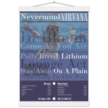 Nirvana Nevermind Tracklist Poster, Museum-Quality Matte Print with Hanger