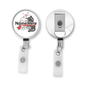 Personalised Metal ID Reel - Valentine Cats