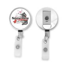 Personalised Metal ID Reel - Valentine Cats