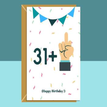 Funny 32nd Birthday Card for him or for her - Cheeky Middle Finger Swearing Birthday card for someone turning 32 years old