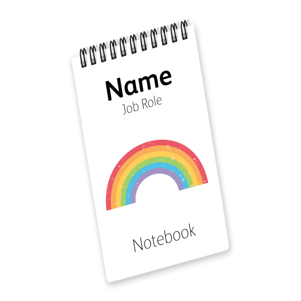 Personalised Pocket Notepad Jotter - Crackled Rainbow
