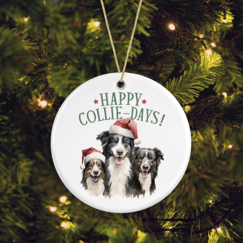 Ceramic Dog/Puppy Breed Collie Pun Christmas Tree Decoration