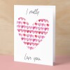 Anniversary or Valentine's Card for Her Anniversary Card for Wife Valentines Day Card For Husband Boyfriend or Girlfriend Love Hearts - Large (5x7) / Blank Message