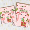 Have a fabulous Christmas flamingos fab Xmas, Holidays, festive card for female, sister, auntie, gay, LGBTQ+ (Size A6/A5/A4/Square 6x6") - A6: Single card