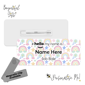 Name Badge - Candy Rainbows & Flowers Hello My Name is