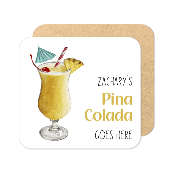 Personalised Pina Colada Coaster | Personalised Cocktail Coaster