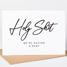 Pregnancy Announcement Card - Holy Sh** We're Having A Baby - Small (Approx. A6 | 105mm x 148mm | 4.1in x 5.8in)