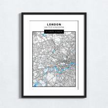 London - United Kingdom - Map Print - A4