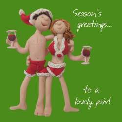 to A Lovely Pair Christmas Greeting Card One Lump or Two Holy Mackerel Cards