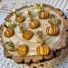 Polymer Clay Pumpkin Earrings: Gold Leaf Autumn Dangles