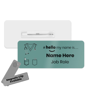 Name Badge - Colour Nurse Scrubs Hello My Name is... - Teal