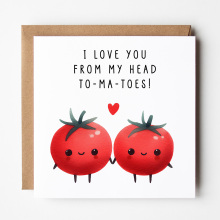 Valentine's Day Card - I Love You From My Head To-Ma-Toes - Standard Smooth Card