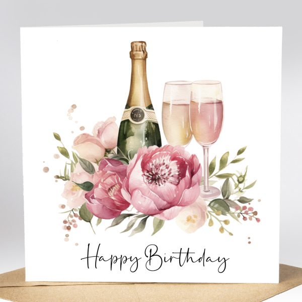 Floral Birthday Cards - Bright Colourful Floral Card - Standard Smooth Card