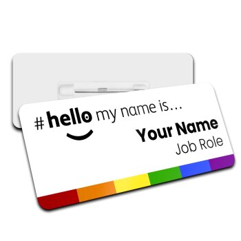 Hello My Name is Name Badge Rainbow Personalised Badge