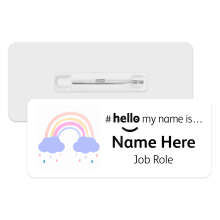 #hello my name is... Name Badge - Pastel Rainbow Cloud