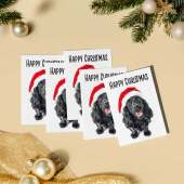 5 x Fun Christmas Card of a Black Cocker Spaniel Dog Wearing A Santa Hat Whimsical Christmas Card For Animal Lover For Him or Her