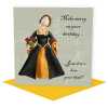 Don't lose your head, funny historical Anne Boleyn birthday card - designed by Erica Sturla - 15cm square and blank inside, made in the UK