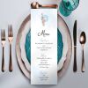Printed Menu Event for Boy Personalised with Initial and Courses | Teddy Bear | Party, Birthday, Baby Shower, Baptism, Communion - Squared - Sample (not custom)