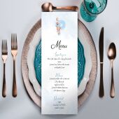 Printed Menu Event for Boy Personalised with Initial and Courses | Teddy Bear | Party, Birthday, Baby Shower, Baptism, Communion