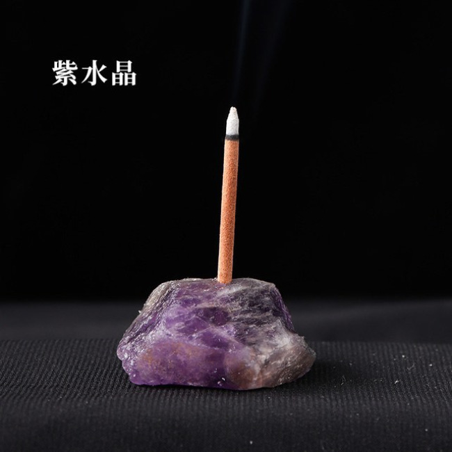 Crystal stones Incense Stick burner - Amethyst