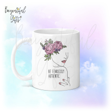 Be Fearlessly Authentic Vintage Style Line Art Ceramic Mug