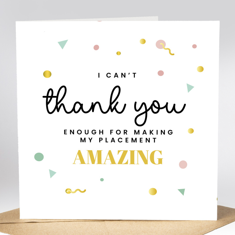 Thank you placement card | Thank you for your help during placement card, nursing placement, student placement, uni placement thank you card
